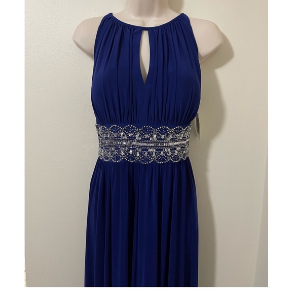 R & M Richard Maxi Dress Long Sleeveless Long Gown With Beaded Waist.Sz 10.NWT - Picture 8 of 16